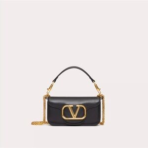 Valentino Garavani VLogo Small Shoulder Bag Black/Gold